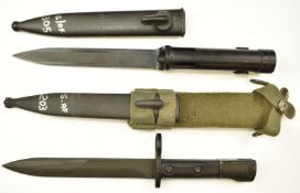 Two South African bayonets comprising RI S8, stamped 297359 to muzzle ring, with 16cm concave