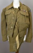British Army Gloucestershire Regiment WW2 battle dress blouse 1940 pattern, with RAF Regiment