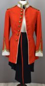 British Army officer's full dress scarlet tunic with Lieutenant insignia to shoulder cords,