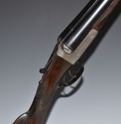 J & W Tolley 12 bore side by side ejector shotgun with named locks, border engraved locks,