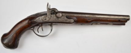 Unnamed percussion converted from flintlock hammer action double barrelled side by side pistol