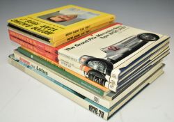 Lotus and other motoring books comprising Autosport file Lotus, Lotus Cortina gold portfolio 1963-