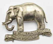 British Army 19th Hussars Princess of Wales own double scroll badge