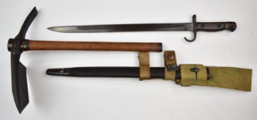 British 1907 pattern Lee Enfield bayonet with hooked quillon, good stamps including Wilkinson and