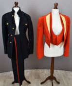 British Army Gloucestershire Regiment officer's scarlet mess jacket with yellow facings, rank