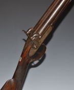 John Manton & Son bore side by side percussion hammer action muzzle loading shotgun with engraved