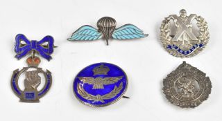 Four various silver and enamel sweetheart brooches including Cameron Highlanders, Canadian Cameron