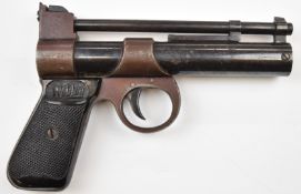 Webley Junior .177 air pistol with named and chequered plastic grips and adjustable sights, serial