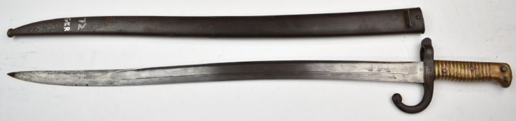 German captured French 1866 pattern chassepot bayonet stamped 1797 to crossguard and Weyersberg