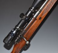 Parker-Hale .223 bolt action sporting rifle with chequered semi-pistol grip and forend, raised cheek