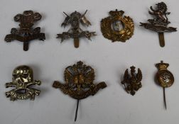 British Army Cavalry cap badges including 18th Hussars, 3rd Dragoon Guards, 7th Dragoon Guards,