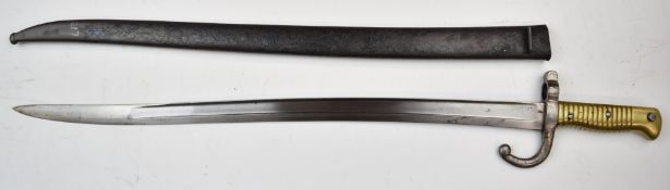 British Cinque Ports Artillery marked French 1866 chassepot bayonet, the 57cm yataghan single