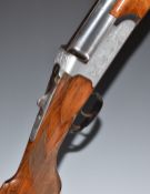Marocchi 12 bore over and under shotgun with engraved scenes of birds and hares to the lock and