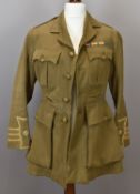 British Army WW1 officer's cuff rank jacket with rank insignia buttons and medal ribbon,