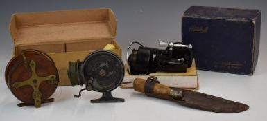 Vintage Mitchell fixed spool fishing reel with spare spool in box, Allcocks 'Stanley' threadline