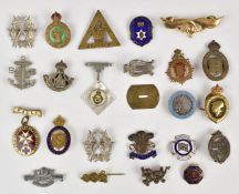 Twenty three Army War Service etc lapel / pin badges including Durham Light Infantry, Royal Observer