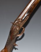 E White of London 22 bore percussion hammer action sporting gun with named and engraved lock,