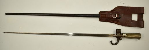 French 1886 / 93 pattern Lebel bayonet with groove in grip as for Gendarmerie issue, 52cm