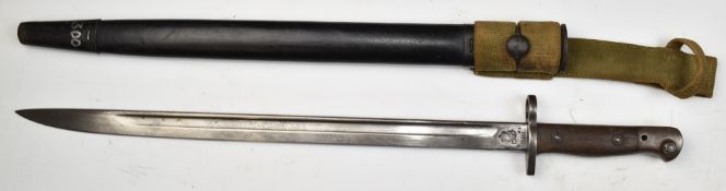 British 1907 pattern Indian made Lee Enfield bayonet with good stamps to ricasso, a 43cm fullered