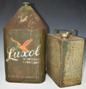 Luxor Superfine Lubricants pyramid top oil can, height 48cm, together with a Pratts vintage car