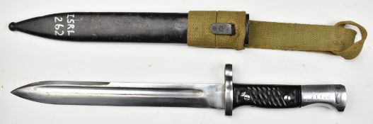 Isreali Mauser to stamped 21100 to pommel with good stamps to ricasso, a 25cm fullered blade,