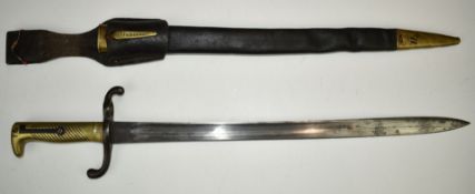 German 1871 pattern regimentally impressed bayonet stamped VI GBI4 121 to crossguard and Alex