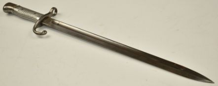 Argentinian 1891 pattern sword bayonet with alloy grips, 40cm fullered blade, good stamps