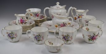 Twenty five pieces of Royal Crown Derby tea ware decorated in the Posies pattern