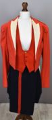 British Army Gloucestershire Regiment officer's scarlet mess jacket with white lapels, rank insignia