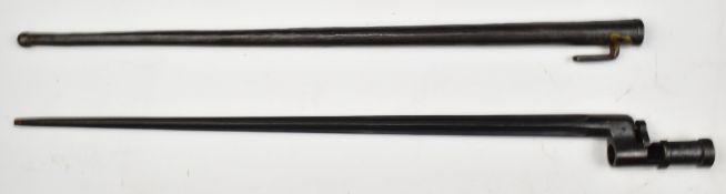 German WW1 acquired Russian socket bayonet stamped 202, with 41cm cruciform blade and German