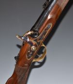 Parker-Hale Enfield pattern .45 percussion hammer action rifle with named lock, adjustable ladder