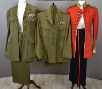 British Army Gloucestershire Regiment officer's full dress scarlet tunic with gilt collar badges and