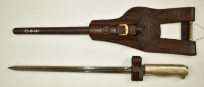 French 1886 / 93 / 16 pattern Lebel bayonet with shortened 25.5cm cruciform blade, scabbard and