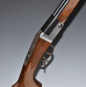 Falco 9mm side by side folding poacher's shotgun with chequered semi-pistol grip and forend, sling