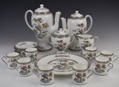 Approximately twenty one pieces of Wedgwood coffee ware decorated in the Kutani Crane pattern,