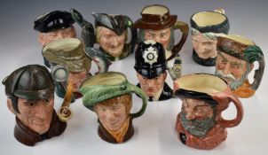 Royal Doulton character jugs including Isaac walton, 'Arriet and Toothless Granny