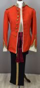 British Army Gloucestershire Regiment officer's full dress scarlet tunic, full dress trousers and