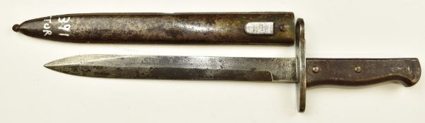 Turkish 1916 Ersatz with crescent moon, star and step to crossguard, with 25cm blade and scabbard.