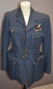 Royal Air Force WW2 Warrant Officer's tunic and side hat with medal ribbon and half wing 'S' brevet,