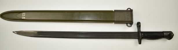 American M17 pattern bayonet made in the late 1960s, stamped US M17 to cross guard with, M1917