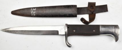 German WW2 Third Reich trench knife bayonet with Eickhorn maker's mark to ricasso, a 16.5cm blade,