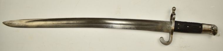 Austrian 1867 pattern bayonet, some clear stamps to ricasso and quillon, with 47cm fullered blade