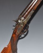 Bayard of Belgium Demi-block 32 bore side by side hammer action shotgun with engraved dogs and