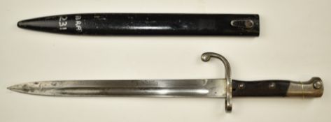 Brazilian 1908 pattern bayonet for Mauser, Hh1323 to cross guard and Weyersberg Solingen makers to