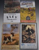 Four modern shop display or advertising shotgun cartridge boards including Great Western Railway