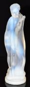 Lucille Sevin for Etling Art Deco style opalescent glass figurine 'Nu Longs Cheveux' of a nude