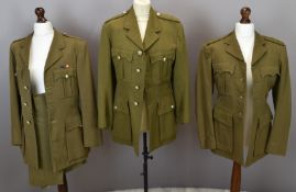 Three British Army Gloucestershire Regiment officer's service dress jackets with some associated