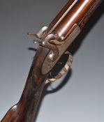 John Wiggan 10 bore side by side percussion hammer action muzzle loading shotgun with named and