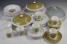 Approximately forty pieces of Susie Cooper for Wedgwood original dinner and coffee ware decorated in