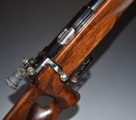 Vostock MU12 .22 bolt-action target rifle with thumb hole grip, raised cheek piece, adjustable